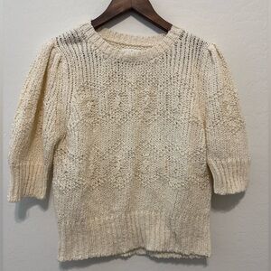VELVET BY GRAHAM & SPENCER CABLE KNIT SWEATER - Cozy Cream Knit Sweater Sz Large